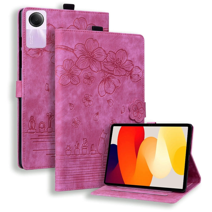 Funda para tableta de cuero con relieve de gato Sakura de dibujos animados, For Xiaomi Redmi Pad 2 SE 9.7 2026, For Xiaomi Pad 8 / 8 Pro / 7 / 7 Pro, For Xiaomi Redmi Pad 2 Pro / Pro 12.1, For Xiaomi Redmi K Pad, For Xiaomi Redmi Pad 2                 ...