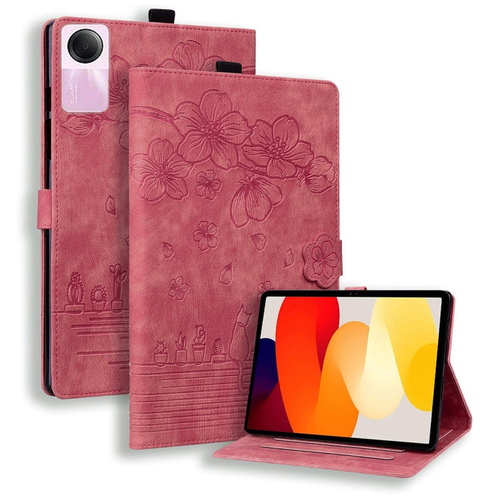 Funda para tableta de cuero con relieve de gato Sakura de dibujos animados, For Xiaomi Redmi Pad 2 SE 9.7 2026, For Xiaomi Pad 8 / 8 Pro / 7 / 7 Pro, For Xiaomi Redmi Pad 2 Pro / Pro 12.1, For Xiaomi Redmi K Pad, For Xiaomi Redmi Pad 2                 ...
