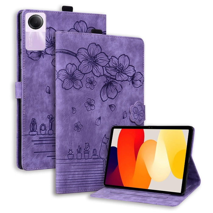 Funda para tableta de cuero con relieve de gato Sakura de dibujos animados, For Xiaomi Redmi Pad 2 SE 9.7 2026, For Xiaomi Pad 8 / 8 Pro / 7 / 7 Pro, For Xiaomi Redmi Pad 2 Pro / Pro 12.1, For Xiaomi Redmi K Pad, For Xiaomi Redmi Pad 2                 ...