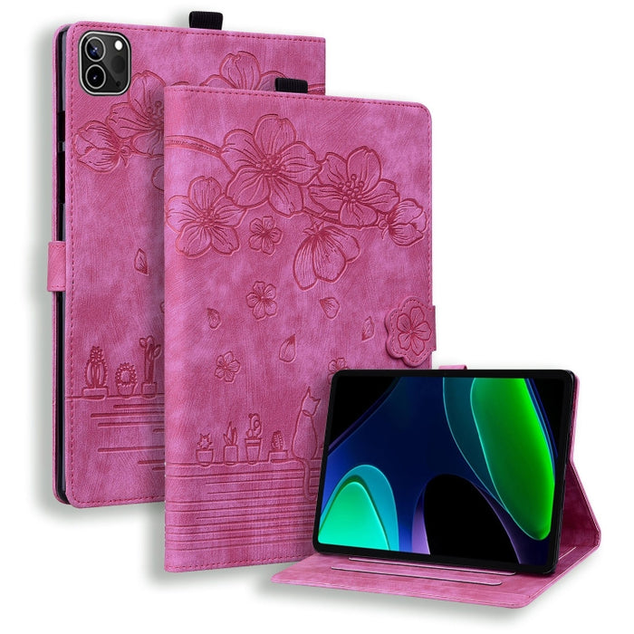 Funda para tableta de cuero con relieve de gato Sakura de dibujos animados, For Xiaomi Redmi Pad 2 SE 9.7 2026, For Xiaomi Pad 8 / 8 Pro / 7 / 7 Pro, For Xiaomi Redmi Pad 2 Pro / Pro 12.1, For Xiaomi Redmi K Pad, For Xiaomi Redmi Pad 2                 ...