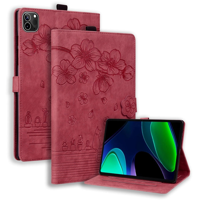 Funda para tableta de cuero con relieve de gato Sakura de dibujos animados, For Xiaomi Redmi Pad 2 SE 9.7 2026, For Xiaomi Pad 8 / 8 Pro / 7 / 7 Pro, For Xiaomi Redmi Pad 2 Pro / Pro 12.1, For Xiaomi Redmi K Pad, For Xiaomi Redmi Pad 2                 ...