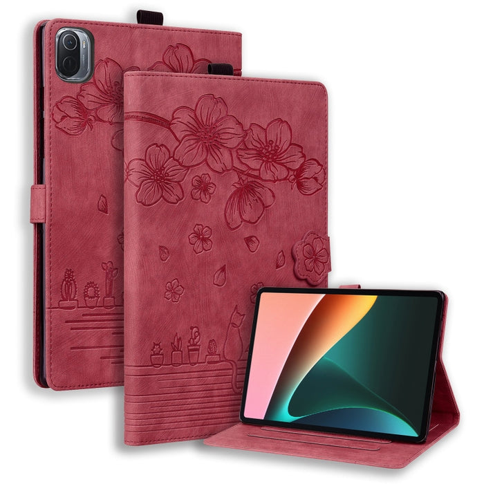 Funda para tableta de cuero con relieve de gato Sakura de dibujos animados, For Xiaomi Redmi Pad 2 SE 9.7 2026, For Xiaomi Pad 8 / 8 Pro / 7 / 7 Pro, For Xiaomi Redmi Pad 2 Pro / Pro 12.1, For Xiaomi Redmi K Pad, For Xiaomi Redmi Pad 2                 ...