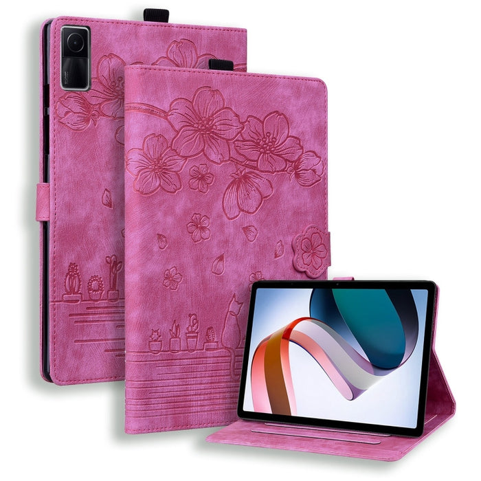 Funda para tableta de cuero con relieve de gato Sakura de dibujos animados, For Xiaomi Redmi Pad 2 SE 9.7 2026, For Xiaomi Pad 8 / 8 Pro / 7 / 7 Pro, For Xiaomi Redmi Pad 2 Pro / Pro 12.1, For Xiaomi Redmi K Pad, For Xiaomi Redmi Pad 2                 ...
