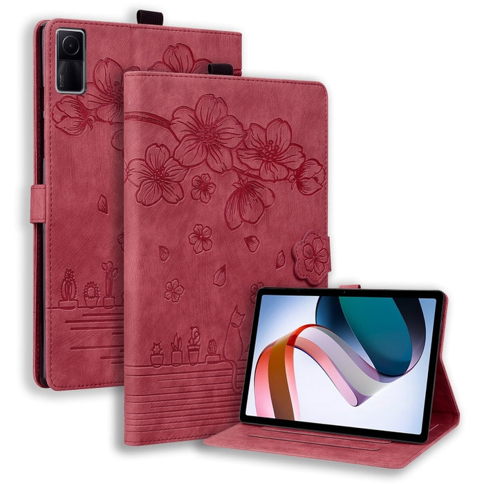 Funda para tableta de cuero con relieve de gato Sakura de dibujos animados, For Xiaomi Redmi Pad 2 SE 9.7 2026, For Xiaomi Pad 8 / 8 Pro / 7 / 7 Pro, For Xiaomi Redmi Pad 2 Pro / Pro 12.1, For Xiaomi Redmi K Pad, For Xiaomi Redmi Pad 2                 ...