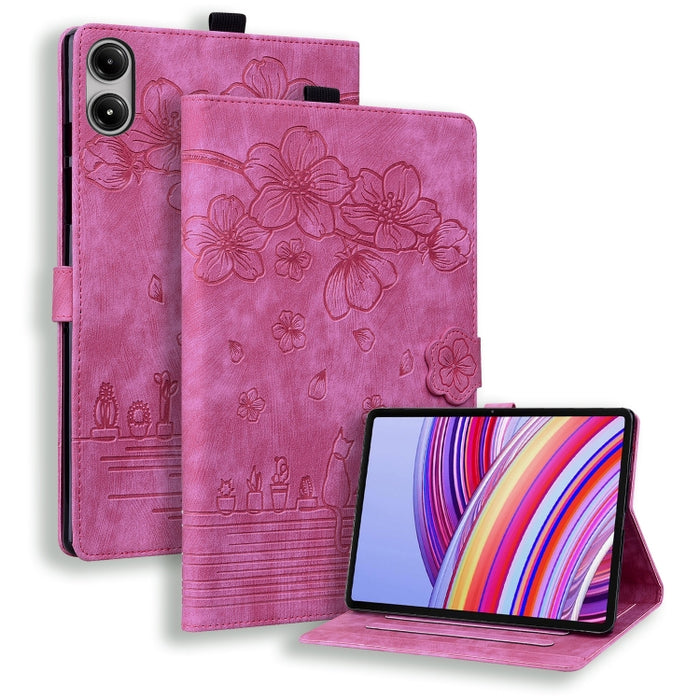 Funda para tableta de cuero con relieve de gato Sakura de dibujos animados, For Xiaomi Redmi Pad 2 SE 9.7 2026, For Xiaomi Pad 8 / 8 Pro / 7 / 7 Pro, For Xiaomi Redmi Pad 2 Pro / Pro 12.1, For Xiaomi Redmi K Pad, For Xiaomi Redmi Pad 2                 ...