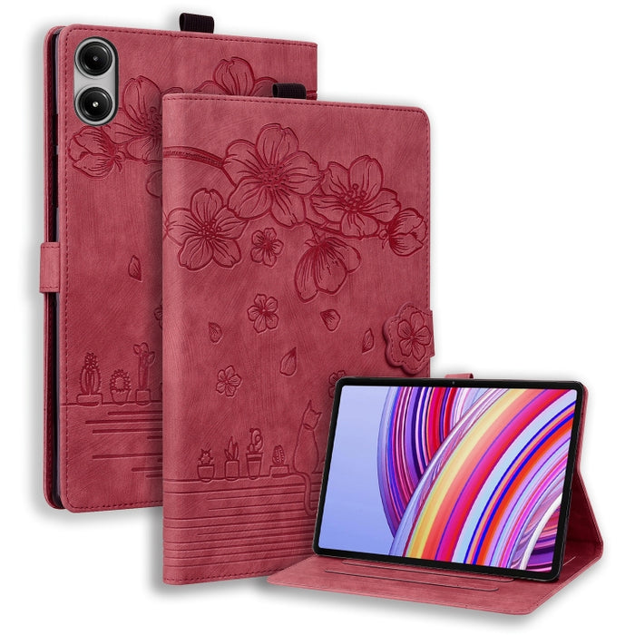 Funda para tableta de cuero con relieve de gato Sakura de dibujos animados, For Xiaomi Redmi Pad 2 SE 9.7 2026, For Xiaomi Pad 8 / 8 Pro / 7 / 7 Pro, For Xiaomi Redmi Pad 2 Pro / Pro 12.1, For Xiaomi Redmi K Pad, For Xiaomi Redmi Pad 2                 ...