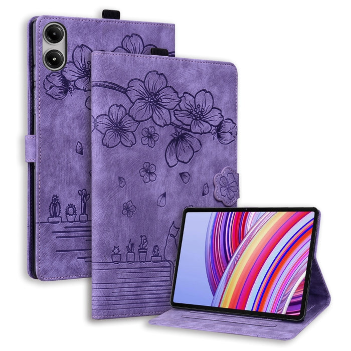 Funda para tableta de cuero con relieve de gato Sakura de dibujos animados, For Xiaomi Redmi Pad 2 SE 9.7 2026, For Xiaomi Pad 8 / 8 Pro / 7 / 7 Pro, For Xiaomi Redmi Pad 2 Pro / Pro 12.1, For Xiaomi Redmi K Pad, For Xiaomi Redmi Pad 2                 ...