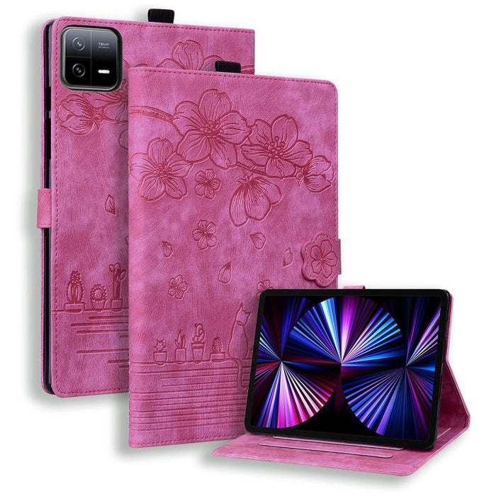 Funda para tableta de cuero con relieve de gato Sakura de dibujos animados, For Xiaomi Redmi Pad 2 SE 9.7 2026, For Xiaomi Pad 8 / 8 Pro / 7 / 7 Pro, For Xiaomi Redmi Pad 2 Pro / Pro 12.1, For Xiaomi Redmi K Pad, For Xiaomi Redmi Pad 2                 ...