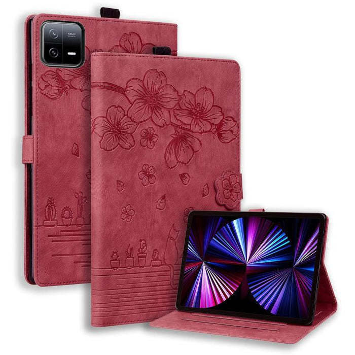 Funda para tableta de cuero con relieve de gato Sakura de dibujos animados, For Xiaomi Redmi Pad 2 SE 9.7 2026, For Xiaomi Pad 8 / 8 Pro / 7 / 7 Pro, For Xiaomi Redmi Pad 2 Pro / Pro 12.1, For Xiaomi Redmi K Pad, For Xiaomi Redmi Pad 2                 ...