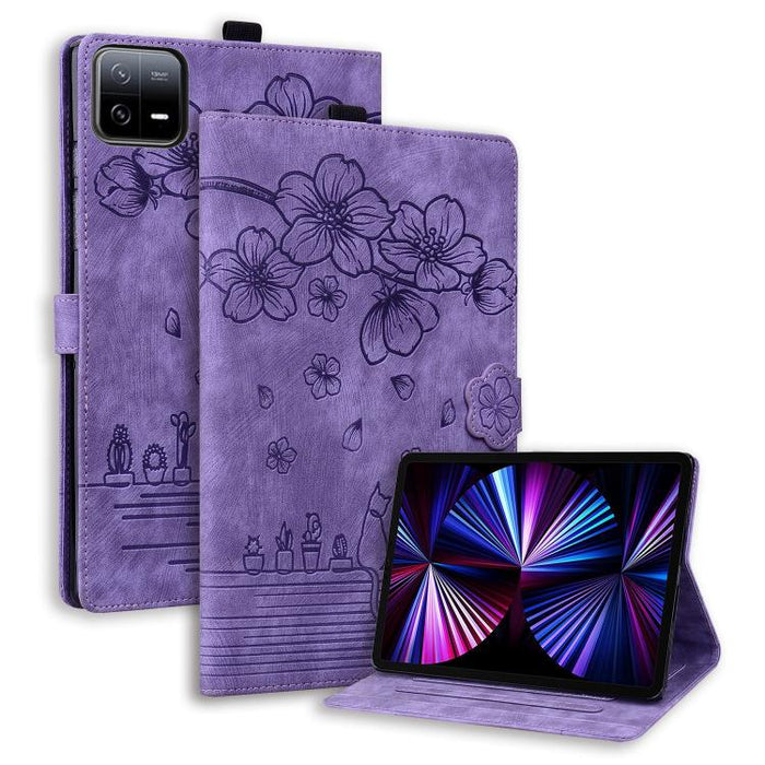 Funda para tableta de cuero con relieve de gato Sakura de dibujos animados, For Xiaomi Redmi Pad 2 SE 9.7 2026, For Xiaomi Pad 8 / 8 Pro / 7 / 7 Pro, For Xiaomi Redmi Pad 2 Pro / Pro 12.1, For Xiaomi Redmi K Pad, For Xiaomi Redmi Pad 2                 ...