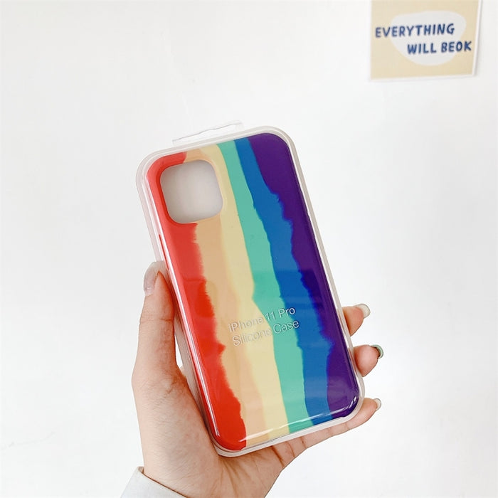 Estuche protector de cobertura a prueba de golpes de silicona líquida Rainbow