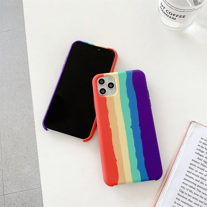 Estuche protector de cobertura a prueba de golpes de silicona líquida Rainbow