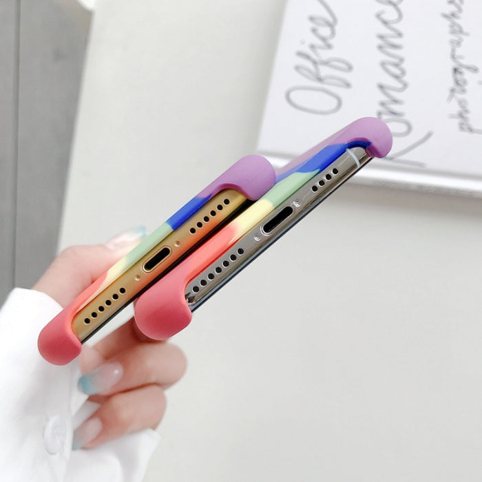 Estuche protector de cobertura a prueba de golpes de silicona líquida Rainbow