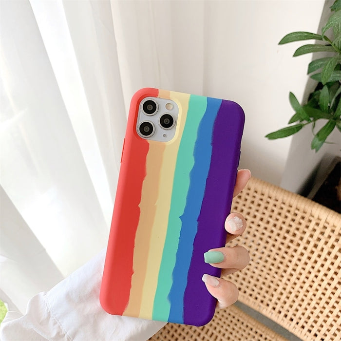 Estuche protector de cobertura a prueba de golpes de silicona líquida Rainbow