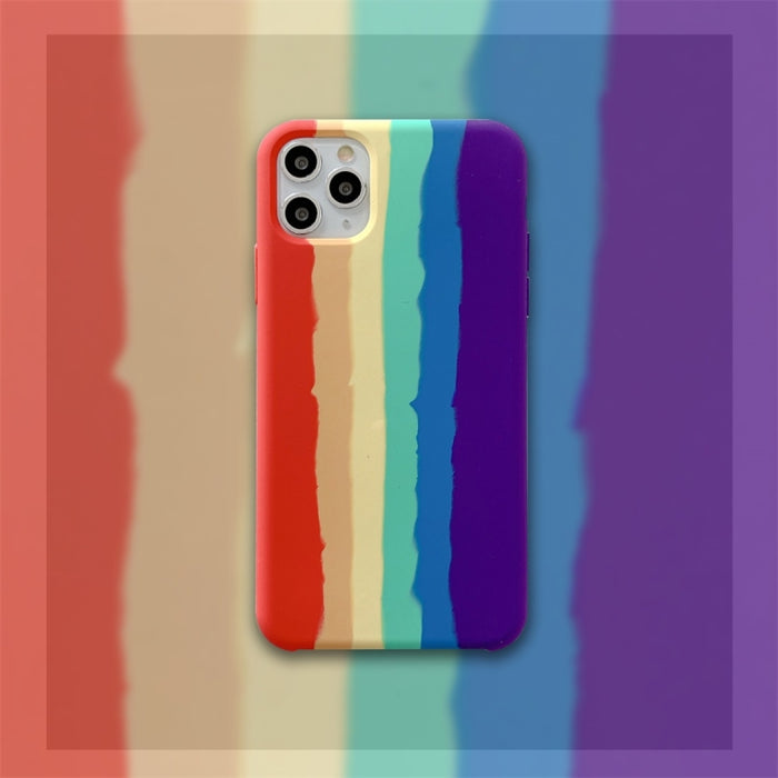 Estuche protector de cobertura a prueba de golpes de silicona líquida Rainbow