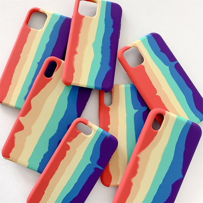 Estuche protector de cobertura a prueba de golpes de silicona líquida Rainbow