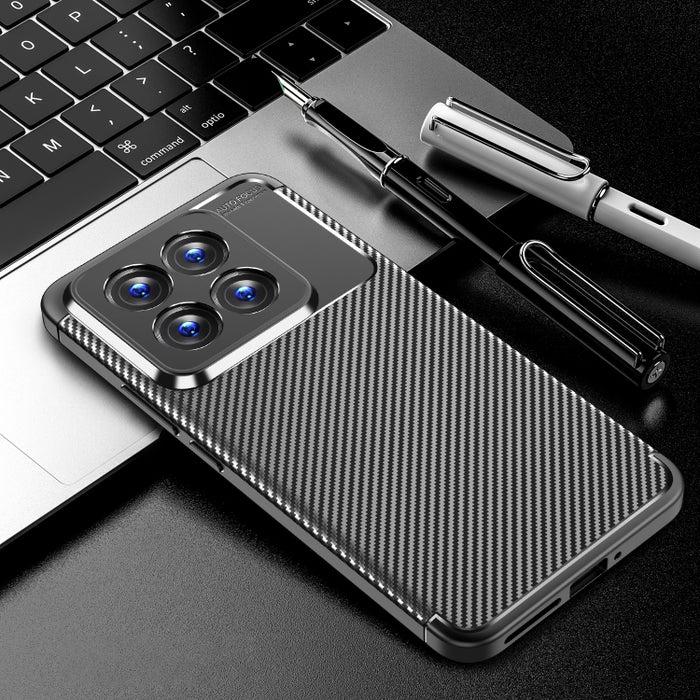 Caja del teléfono de TPU a prueba de golpes con textura de fibra de carbono, For Xiaomi Redmi Note 13 Pro 4G, For Xiaomi Redmi Note 13 4G, For Xiaomi 14 Ultra, For Xiaomi 14 Pro, For Xiaomi 14, For Xiaomi Redmi Note 13, For Xiaomi Redmi 13C            ...