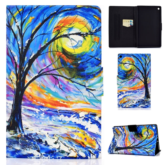 Funda de cuero con tapa horizontal prensada eléctrica de TPU con soporte y ranura para tarjeta y función de reposo / activación