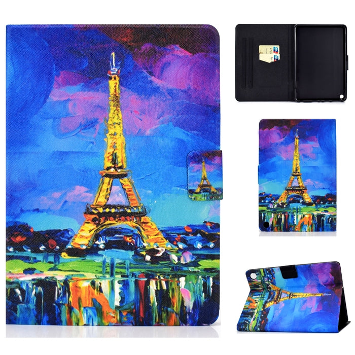 Funda de cuero con tapa horizontal prensada eléctrica de TPU con soporte y ranura para tarjeta y función de reposo / activación