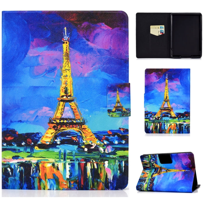 Funda de cuero con tapa horizontal prensada eléctrica de TPU con soporte y ranura para tarjeta y función de reposo / activación
