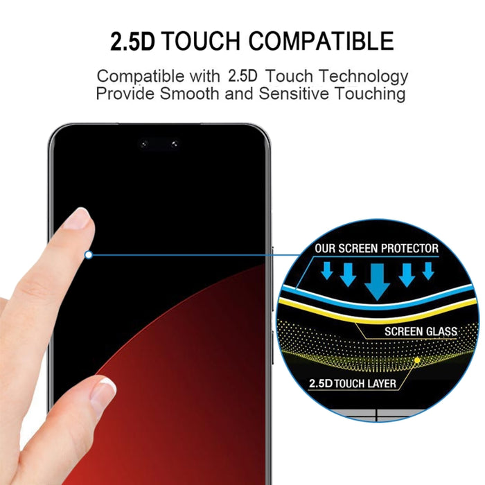Película de vidrio templado con borde curvo 3D HD 9H, For Xiaomi Civi 5 Pro / 4 Pro / 14 Civi, For Redmi Note 14 Pro 4G / Note 14 Pro+ 4G, For Xiaomi 14 Pro / 14 Ultra