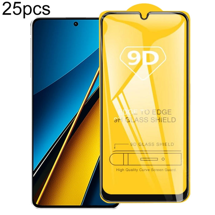 Película de vidrio templado de pantalla de pegamento completo 9D de 25 piezas, For Xiaomi Poco X8 Pro Max 5G, For Redmi Turbo 5 Max 5G, For Xiaomi Poco X8 Pro 5G, For Redmi Turbo 5 5G, For Redmi K90 Pro Max / Champion Edition, For Redmi K90            ...