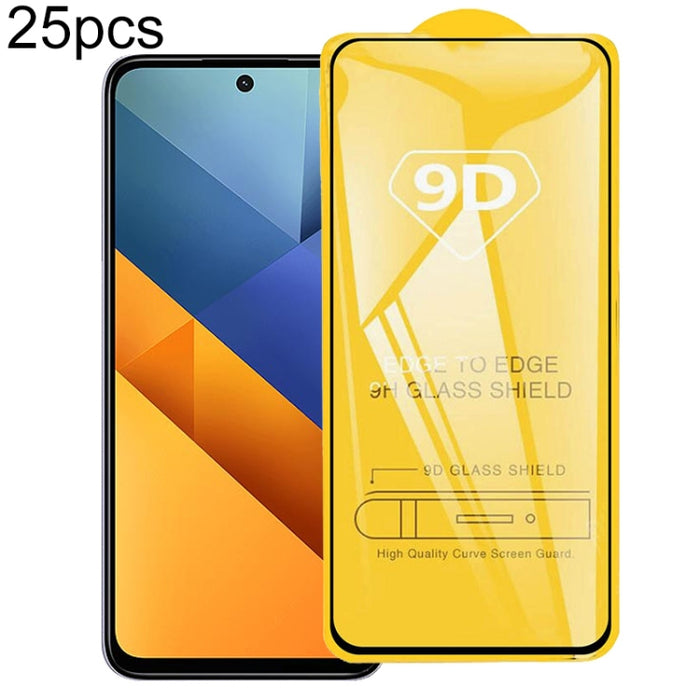 Película de vidrio templado de pantalla de pegamento completo 9D de 25 piezas, For Xiaomi Poco X8 Pro Max 5G, For Redmi Turbo 5 Max 5G, For Xiaomi Poco X8 Pro 5G, For Redmi Turbo 5 5G, For Redmi K90 Pro Max / Champion Edition, For Redmi K90            ...