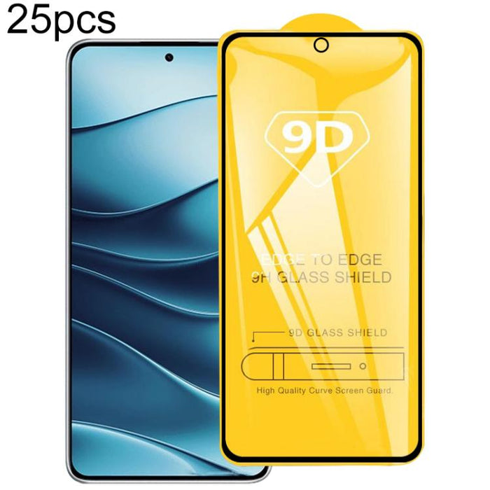 Película de vidrio templado de pantalla de pegamento completo 9D de 25 piezas, For Xiaomi Poco X8 Pro Max 5G, For Redmi Turbo 5 Max 5G, For Xiaomi Poco X8 Pro 5G, For Redmi Turbo 5 5G, For Redmi K90 Pro Max / Champion Edition, For Redmi K90            ...