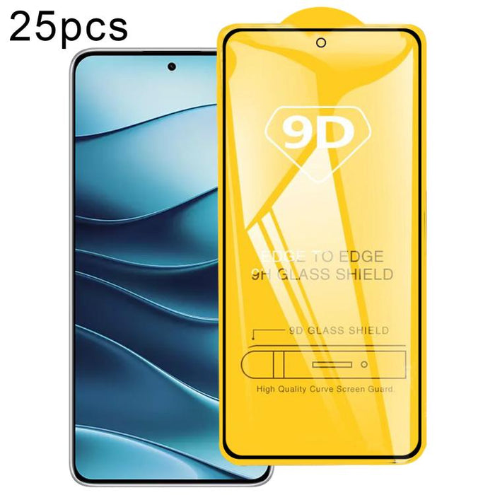 Película de vidrio templado de pantalla de pegamento completo 9D de 25 piezas, For Xiaomi Poco X8 Pro Max 5G, For Redmi Turbo 5 Max 5G, For Xiaomi Poco X8 Pro 5G, For Redmi Turbo 5 5G, For Redmi K90 Pro Max / Champion Edition, For Redmi K90            ...