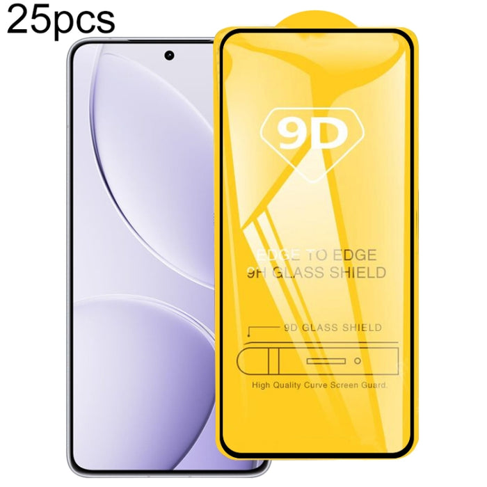 Película de vidrio templado de pantalla de pegamento completo 9D de 25 piezas, For Xiaomi Poco X8 Pro Max 5G, For Redmi Turbo 5 Max 5G, For Xiaomi Poco X8 Pro 5G, For Redmi Turbo 5 5G, For Redmi K90 Pro Max / Champion Edition, For Redmi K90            ...