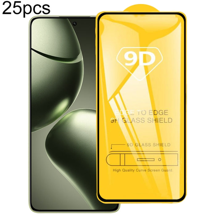 Película de vidrio templado de pantalla de pegamento completo 9D de 25 piezas, For Xiaomi Poco X8 Pro Max 5G, For Redmi Turbo 5 Max 5G, For Xiaomi Poco X8 Pro 5G, For Redmi Turbo 5 5G, For Redmi K90 Pro Max / Champion Edition, For Redmi K90            ...