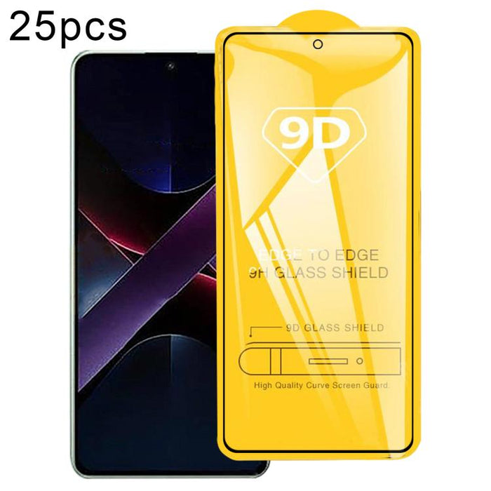 Película de vidrio templado de pantalla de pegamento completo 9D de 25 piezas, For Xiaomi Poco X8 Pro Max 5G, For Redmi Turbo 5 Max 5G, For Xiaomi Poco X8 Pro 5G, For Redmi Turbo 5 5G, For Redmi K90 Pro Max / Champion Edition, For Redmi K90            ...