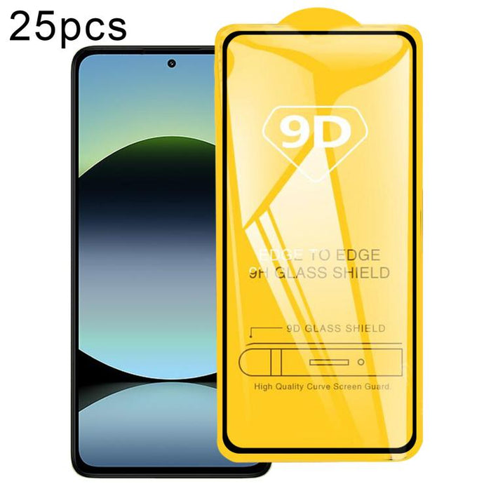 Película de vidrio templado de pantalla de pegamento completo 9D de 25 piezas, For Xiaomi Poco X8 Pro Max 5G, For Redmi Turbo 5 Max 5G, For Xiaomi Poco X8 Pro 5G, For Redmi Turbo 5 5G, For Redmi K90 Pro Max / Champion Edition, For Redmi K90            ...