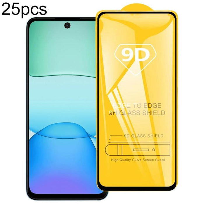 Película de vidrio templado de pantalla de pegamento completo 9D de 25 piezas, For Xiaomi Poco X8 Pro Max 5G, For Redmi Turbo 5 Max 5G, For Xiaomi Poco X8 Pro 5G, For Redmi Turbo 5 5G, For Redmi K90 Pro Max / Champion Edition, For Redmi K90            ...