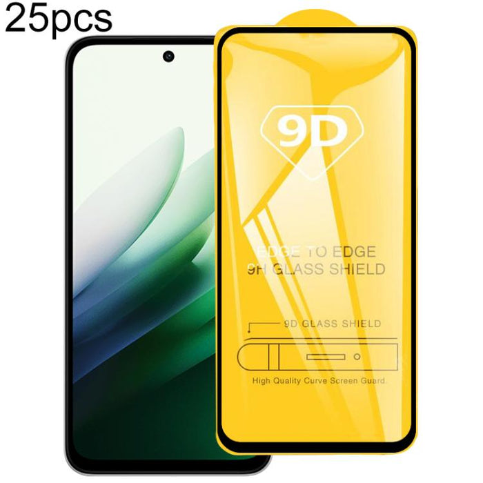 Película de vidrio templado de pantalla de pegamento completo 9D de 25 piezas, For Xiaomi Poco X8 Pro Max 5G, For Redmi Turbo 5 Max 5G, For Xiaomi Poco X8 Pro 5G, For Redmi Turbo 5 5G, For Redmi K90 Pro Max / Champion Edition, For Redmi K90            ...