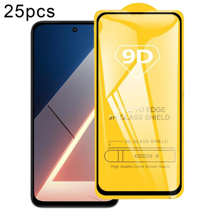 Película de vidrio templado de pantalla de pegamento completo 9D de 25 piezas, For Xiaomi Poco X8 Pro Max 5G, For Redmi Turbo 5 Max 5G, For Xiaomi Poco X8 Pro 5G, For Redmi Turbo 5 5G, For Redmi K90 Pro Max / Champion Edition, For Redmi K90            ...