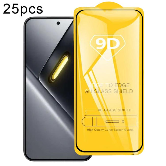 Película de vidrio templado de pantalla de pegamento completo 9D de 25 piezas, For Xiaomi Poco X8 Pro Max 5G, For Redmi Turbo 5 Max 5G, For Xiaomi Poco X8 Pro 5G, For Redmi Turbo 5 5G, For Redmi K90 Pro Max / Champion Edition, For Redmi K90            ...
