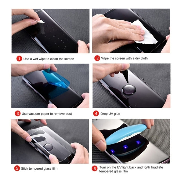 Película de vidrio templado de pegamento completo curvo líquido UV, For Huawei Honor 30 Pro, For OPPO Reno3 Pro, For Vivo X50 Pro / X50 Pro+, For Xiaomi Mi CC9 Pro, For ZTE Axon 10 Pro