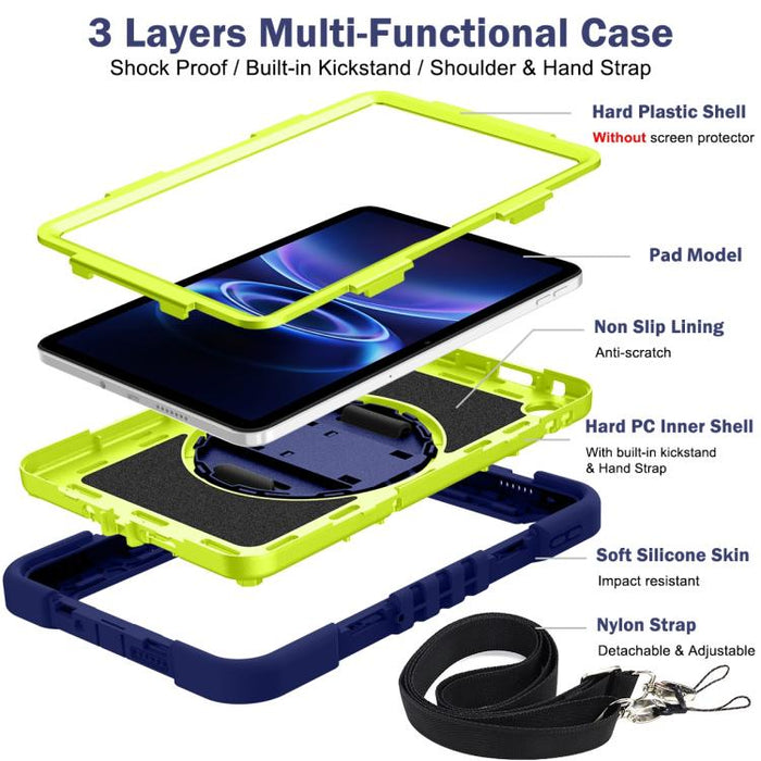 Funda para tableta de silicona con contraste de PC con rotación de 360 grados, For Xiaomi Redmi Pad 2 SE 9.7 2026, For Xiaomi Redmi Pad 2, For Xiaomi Pad 7 / 7 Pro, For Redmi Pad SE 8.7 4G, For Xiaomi Redmi Pad SE, For Xiaomi Pad 6
