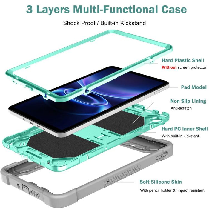 Funda híbrida de silicona para tableta PC a prueba de golpes con soporte, For Xiaomi Redmi Pad 2 SE 9.7 2026, For Xiaomi Redmi Pad 2, For Xiaomi Pad 7 / 7 Pro, For Xiaomi Redmi Pad SE 8.7, For Xiaomi Redmi Pad SE, For Xiaomi Pad 6