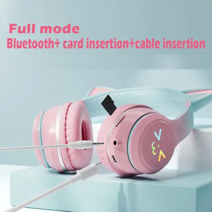BT612 LED Cat Ear Auricular Bluetooth plegable de un solo sonido con micrófono