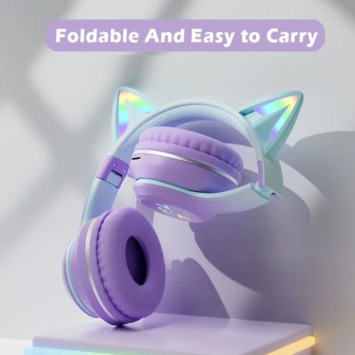 BT612 LED Cat Ear Auricular Bluetooth plegable de un solo sonido con micrófono
