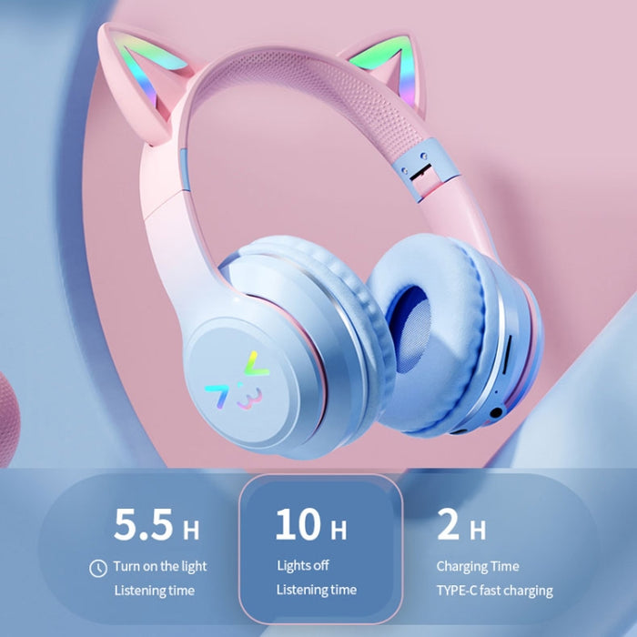 BT612 LED Cat Ear Auricular Bluetooth plegable de un solo sonido con micrófono