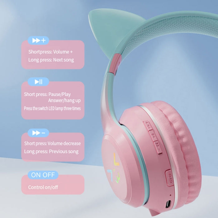 BT612 LED Cat Ear Auricular Bluetooth plegable de un solo sonido con micrófono