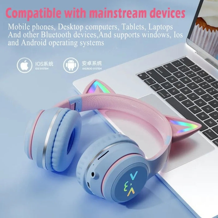 BT612 LED Cat Ear Auricular Bluetooth plegable de un solo sonido con micrófono