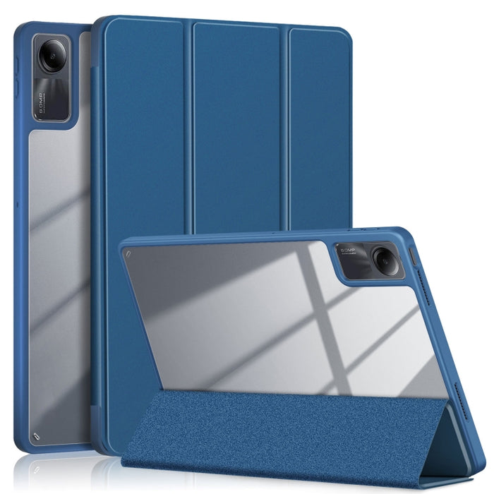 Funda para tableta de cuero inteligente de color sólido acrílico de tres pliegues, For Xiaomi Pad 6S Pro 12.4, For Xiaomi Redmi Pad SE, For Xiaomi Pad 6 / 6 Pro