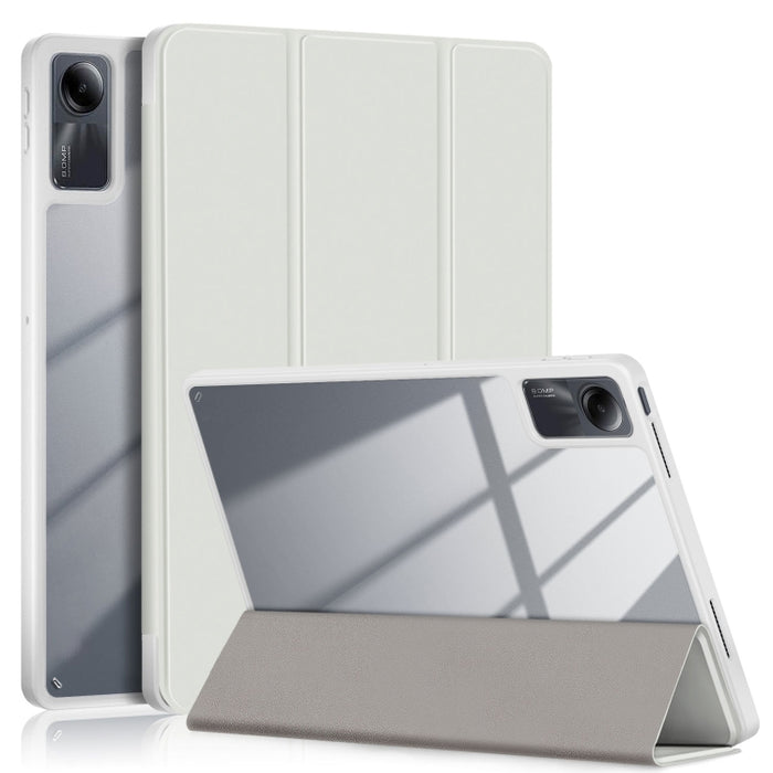 Funda para tableta de cuero inteligente de color sólido acrílico de tres pliegues, For Xiaomi Pad 6S Pro 12.4, For Xiaomi Redmi Pad SE, For Xiaomi Pad 6 / 6 Pro