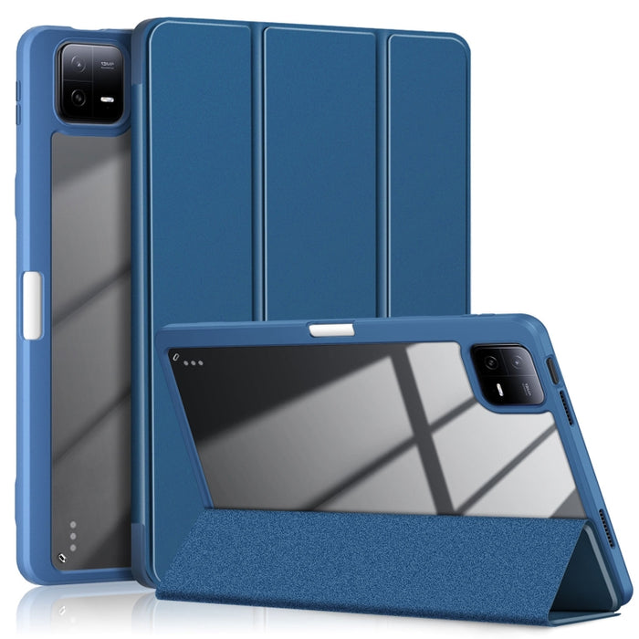 Funda para tableta de cuero inteligente de color sólido acrílico de tres pliegues, For Xiaomi Pad 6S Pro 12.4, For Xiaomi Redmi Pad SE, For Xiaomi Pad 6 / 6 Pro