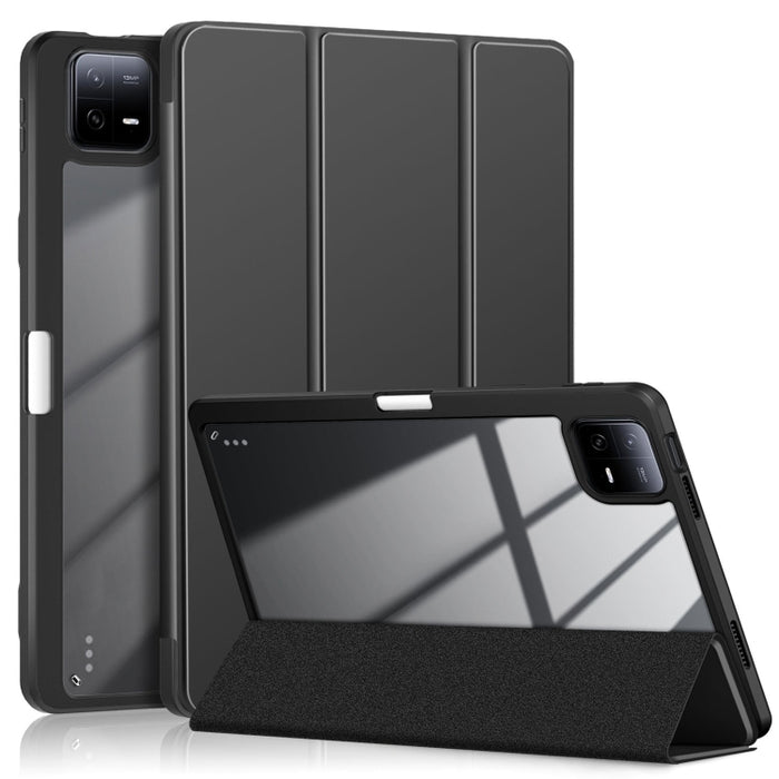 Funda para tableta de cuero inteligente de color sólido acrílico de tres pliegues, For Xiaomi Pad 6S Pro 12.4, For Xiaomi Redmi Pad SE, For Xiaomi Pad 6 / 6 Pro