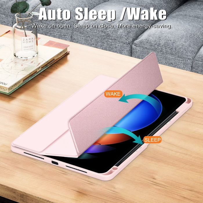 Funda para tableta de cuero inteligente de color sólido acrílico de tres pliegues, For Xiaomi Pad 6S Pro 12.4, For Xiaomi Redmi Pad SE, For Xiaomi Pad 6 / 6 Pro
